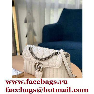 Gucci Aria Collection GG Marmont Small Shoulder Bag 443497 White 2021