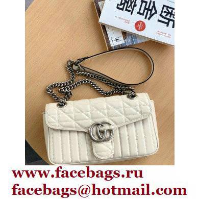 Gucci Aria Collection GG Marmont Small Shoulder Bag 443497 White 2021