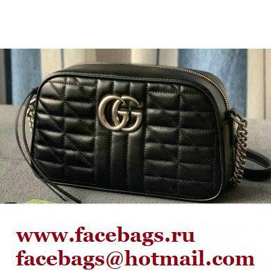 Gucci Aria Collection GG Marmont Small Shoulder Bag 447632 Black 2021