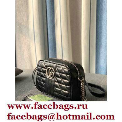 Gucci Aria Collection GG Marmont Small Shoulder Bag 447632 Black 2021 - Click Image to Close