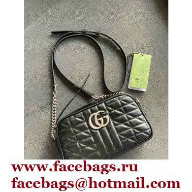 Gucci Aria Collection GG Marmont Small Shoulder Bag 447632 Black 2021