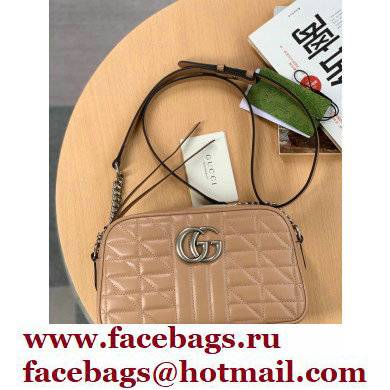 Gucci Aria Collection GG Marmont Small Shoulder Bag 447632 Rose Beige 2021