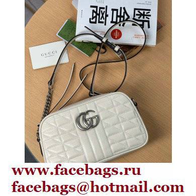 Gucci Aria Collection GG Marmont Small Shoulder Bag 447632 White 2021