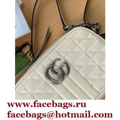 Gucci Aria Collection GG Marmont Small Shoulder Bag 447632 White 2021 - Click Image to Close