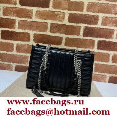 Gucci Aria Collection GG Marmont Small Tote Bag 681483 Black 2021 - Click Image to Close
