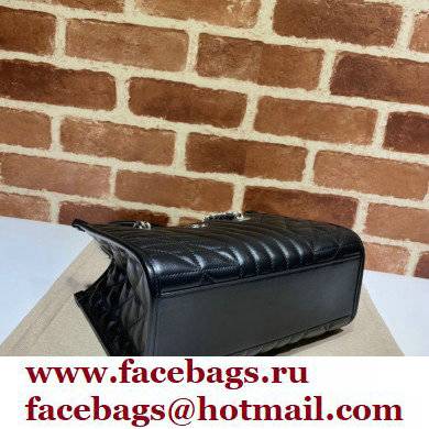 Gucci Aria Collection GG Marmont Small Tote Bag 681483 Black 2021 - Click Image to Close