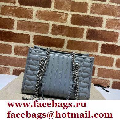 Gucci Aria Collection GG Marmont Small Tote Bag 681483 Grey 2021 - Click Image to Close