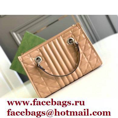 Gucci Aria Collection GG Marmont Small Tote Bag 681483 Rose Beige 2021 - Click Image to Close