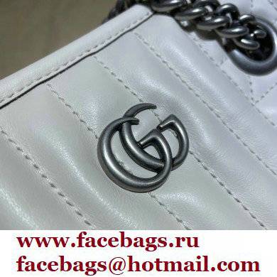 Gucci Aria Collection GG Marmont Small Tote Bag 681483 White 2021 - Click Image to Close