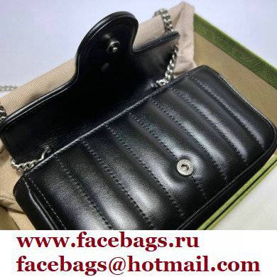 Gucci Aria Collection GG Marmont Super Mini Shoulder Bag 476433 Black 2021