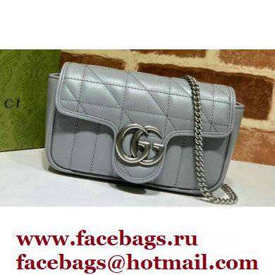 Gucci Aria Collection GG Marmont Super Mini Shoulder Bag 476433 Grey 2021