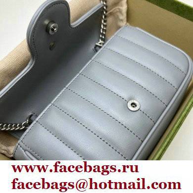 Gucci Aria Collection GG Marmont Super Mini Shoulder Bag 476433 Grey 2021 - Click Image to Close