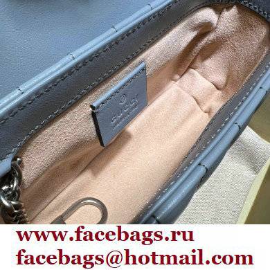 Gucci Aria Collection GG Marmont Super Mini Shoulder Bag 476433 Grey 2021 - Click Image to Close