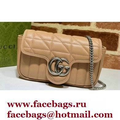Gucci Aria Collection GG Marmont Super Mini Shoulder Bag 476433 Rose Beige 2021 - Click Image to Close