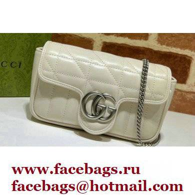 Gucci Aria Collection GG Marmont Super Mini Shoulder Bag 476433 White 2021 - Click Image to Close