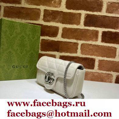 Gucci Aria Collection GG Marmont Super Mini Shoulder Bag 476433 White 2021 - Click Image to Close