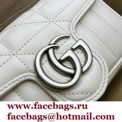 Gucci Aria Collection GG Marmont Super Mini Shoulder Bag 476433 White 2021