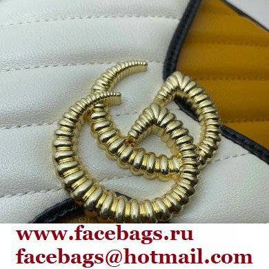 Gucci Diagonal GG Marmont Mini Top Handle Bag 583571 Orange/White/Black 2021