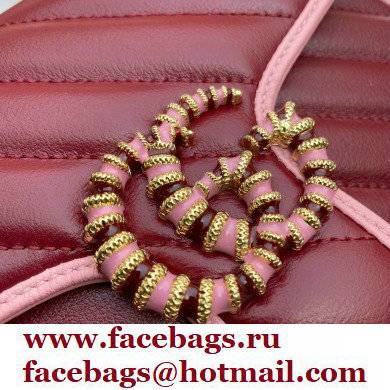 Gucci Diagonal GG Marmont Mini Top Handle Bag 583571 Red/Pink 2021