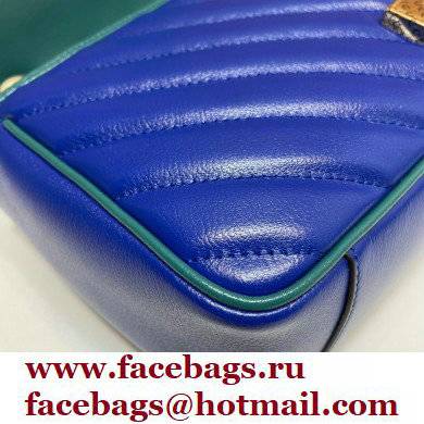 Gucci Diagonal GG Marmont Small Shoulder Bag 443497 Blue 2021