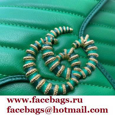 Gucci Diagonal GG Marmont Small Shoulder Bag 443497 Green 2021