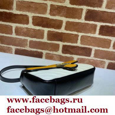 Gucci Diagonal GG Marmont Small Shoulder Bag 443497 Yellow/White/Black 2021