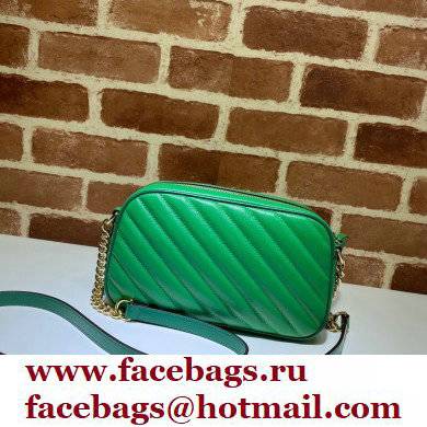Gucci Diagonal GG Marmont Small Shoulder Bag 447632 Green 2021 - Click Image to Close