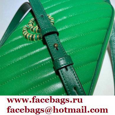 Gucci Diagonal GG Marmont Small Shoulder Bag 447632 Green 2021 - Click Image to Close