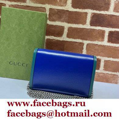 Gucci Dionysus Mini Chain Bag 401231 Leather Blue/Turquoise 2021 - Click Image to Close