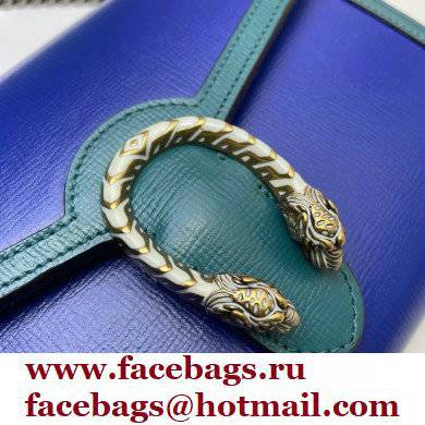 Gucci Dionysus Mini Chain Bag 401231 Leather Blue/Turquoise 2021 - Click Image to Close