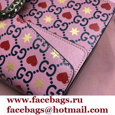 Gucci Dionysus Small Shoulder Bag 400249 Leather GG Heart Pink 2021