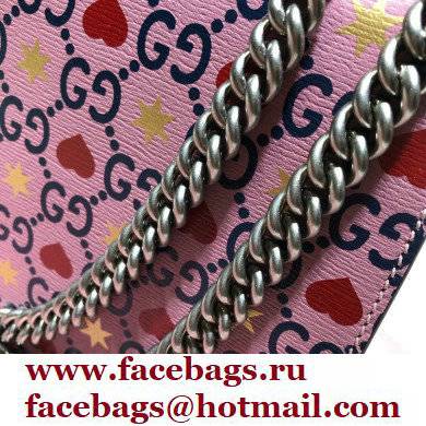 Gucci Dionysus Small Shoulder Bag 400249 Leather GG Heart Pink 2021