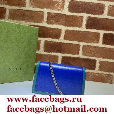 Gucci Dionysus Super Mini Shoulder Bag 476432 Leather Blue/Turquoise 2021 - Click Image to Close