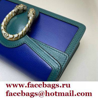 Gucci Dionysus Super Mini Shoulder Bag 476432 Leather Blue/Turquoise 2021