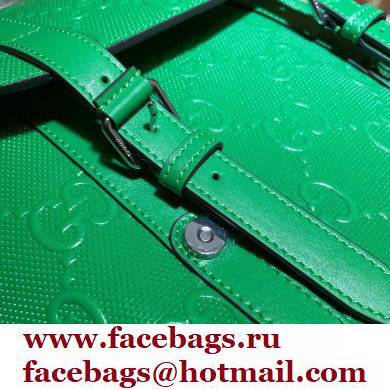 Gucci GG Embossed Backpack Bag 625770 Green 2021