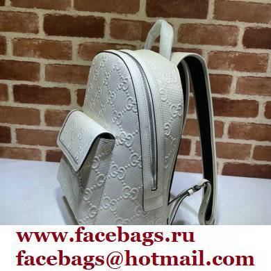 Gucci GG Embossed Backpack Bag 658579 White 2021