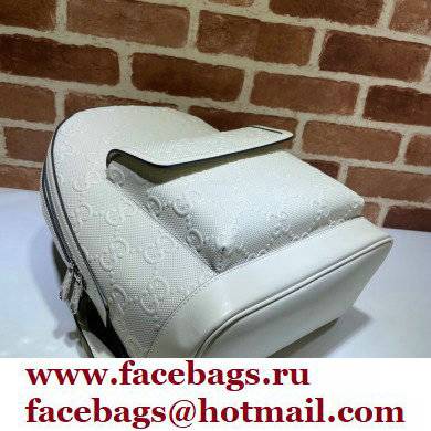 Gucci GG Embossed Backpack Bag 658579 White 2021 - Click Image to Close