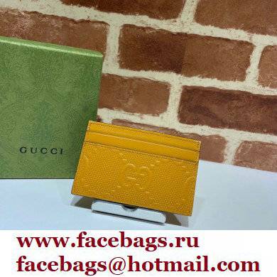 Gucci GG Embossed Card Case 625564 Yellow 2021 - Click Image to Close