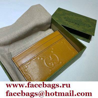 Gucci GG Embossed Card Case 625564 Yellow 2021