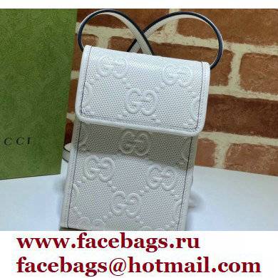 Gucci GG Embossed Mini Bag 625571 White 2021 - Click Image to Close