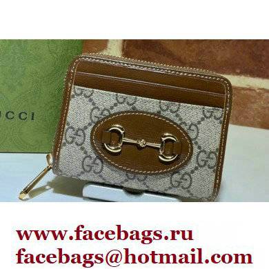 Gucci Horsebit 1955 Card Case 658549 GG Supreme Canvas Coffee 2021 - Click Image to Close