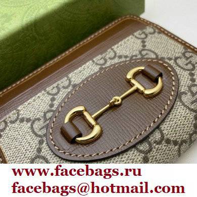 Gucci Horsebit 1955 Card Case 658549 GG Supreme Canvas Coffee 2021