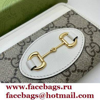 Gucci Horsebit 1955 Card Case 658549 GG Supreme Canvas White 2021