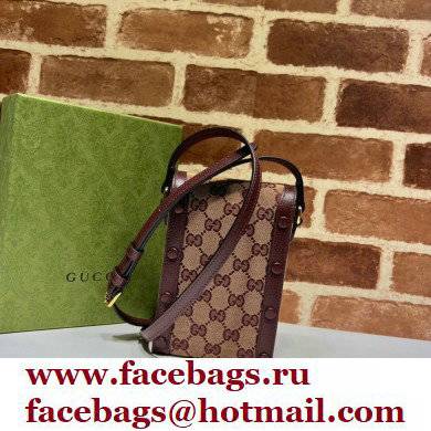 Gucci Horsebit 1955 Mini Bag 625615 GG Canvas Burgundy 2021
