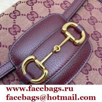 Gucci Horsebit 1955 Small Shoulder Bag 602204 GG Supreme Canvas Burgundy 2021