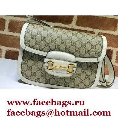 Gucci Horsebit 1955 Small Shoulder Bag 602204 GG Supreme Canvas White 2021