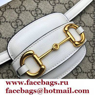 Gucci Horsebit 1955 Small Shoulder Bag 602204 GG Supreme Canvas White 2021 - Click Image to Close