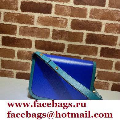Gucci Horsebit 1955 Small Shoulder Bag 602204 Leather Blue/Turquoise 2021
