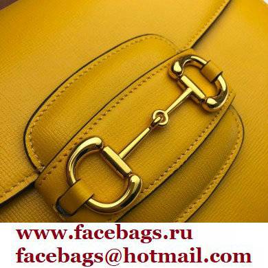 Gucci Horsebit 1955 Small Shoulder Bag 602204 Leather Yellow 2021