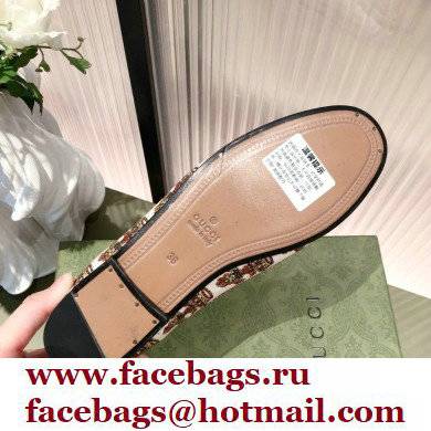 Gucci Ivory flower and crown jacquardloafers 2021